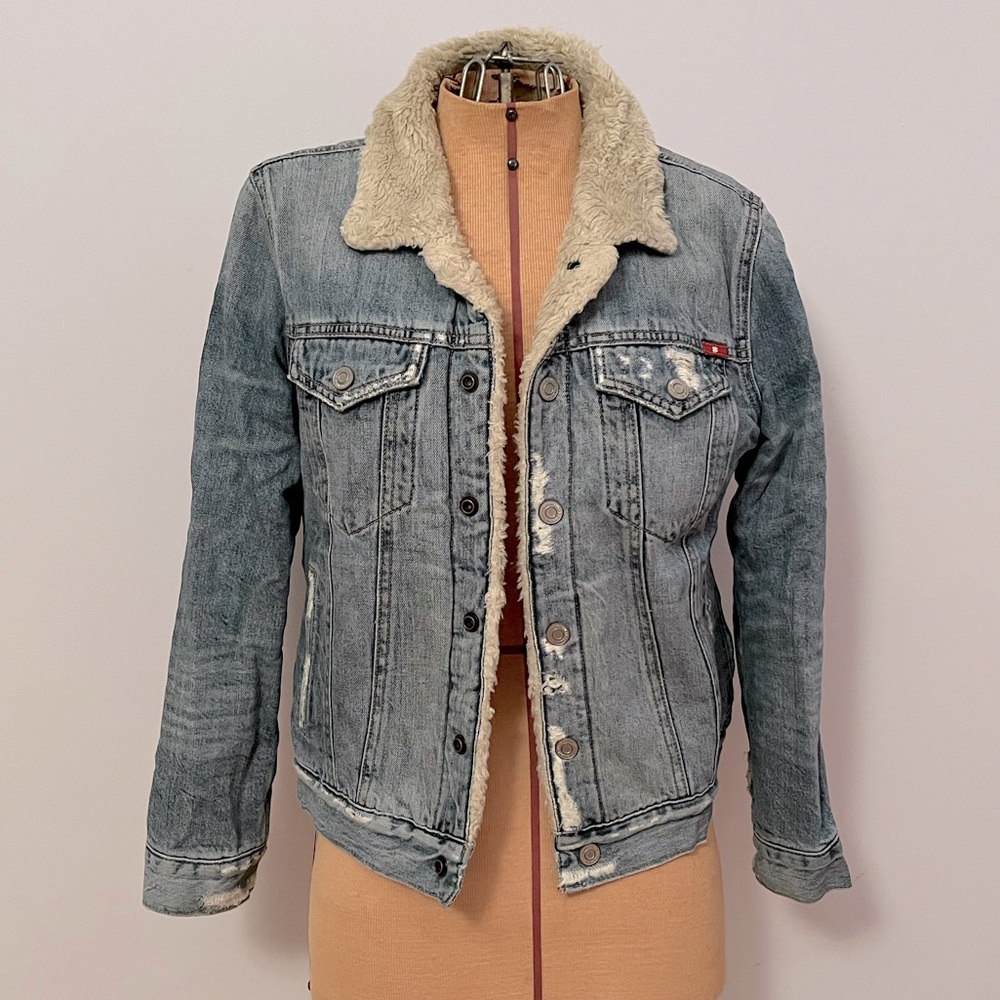 Lucky Brand Sherpa Lined Trucker Jacket size S